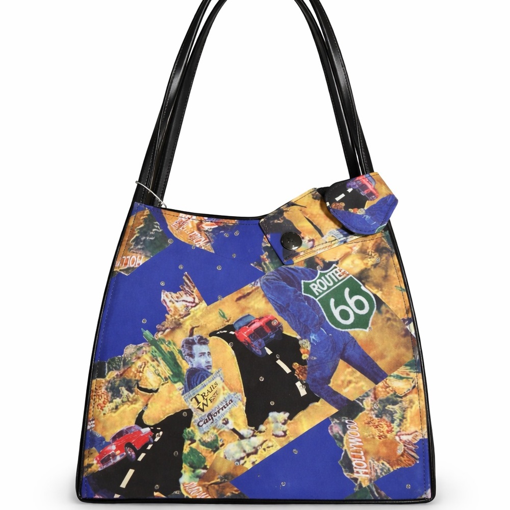 Vintage Cleto Route 66 Collage Tote Bag – NWT w/nokia phone holder
